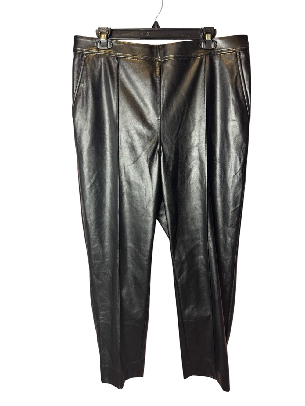 Banana Republic Faux Vegan Leather High-Rise Tapered Black Pant